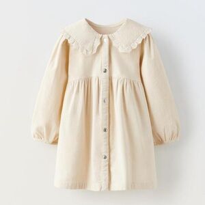Corduroy collared dress